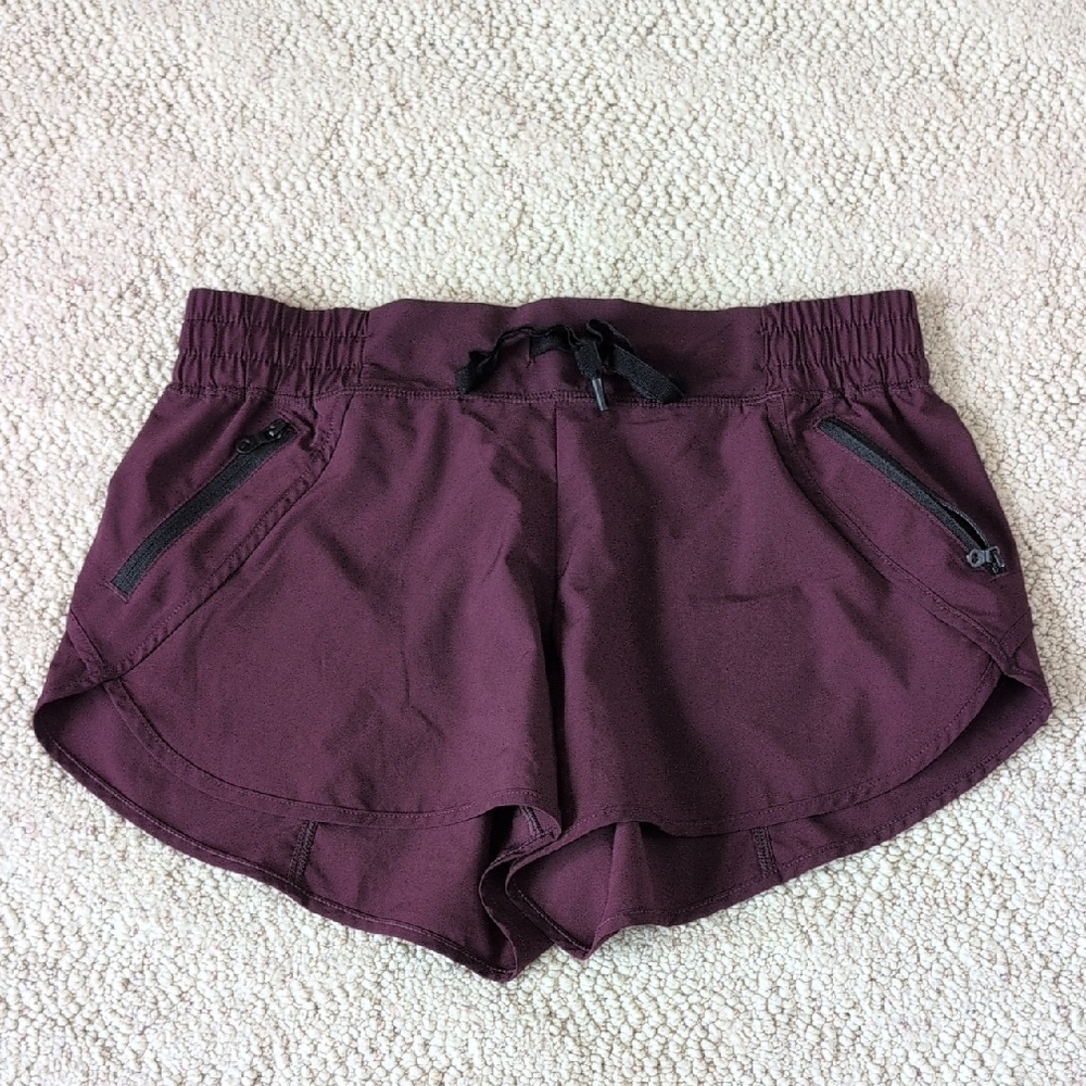 ZYIA Plum Athletic Shorts with Black Drawstring